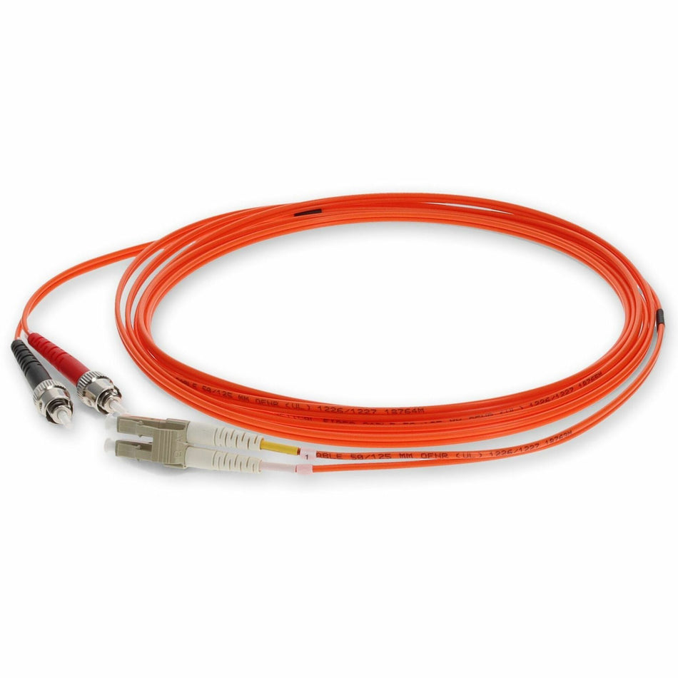 AddOn 3m ST to LC Orange OM2 Duplex OFNR (Riser-Rated) Fiber Patch Cable - ADD-ST-LC-3M5OM2
