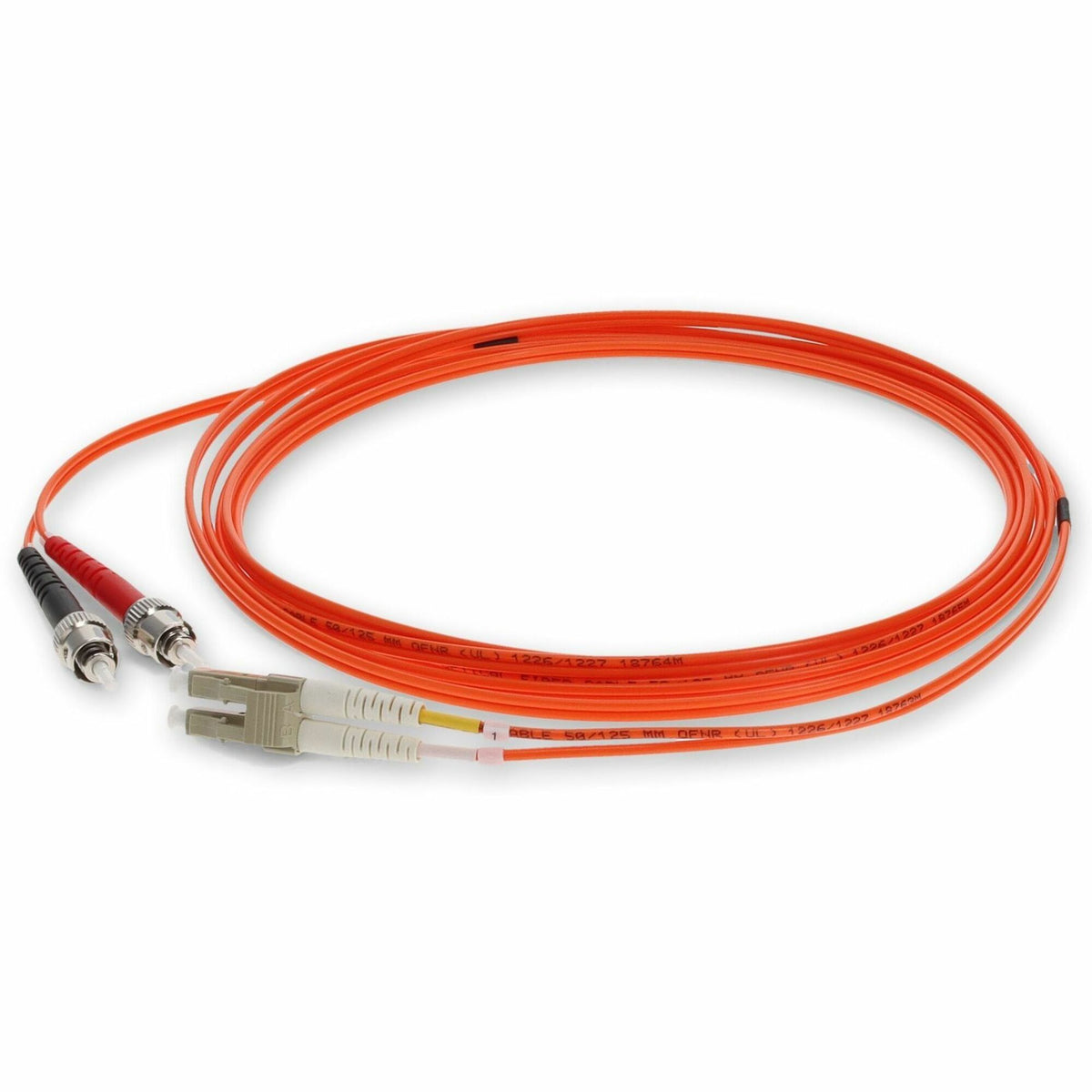 AddOn 10m ST to LC Orange OM2 Duplex OFNR (Riser-Rated) Fiber Patch Cable - ADD-ST-LC-10M5OM2