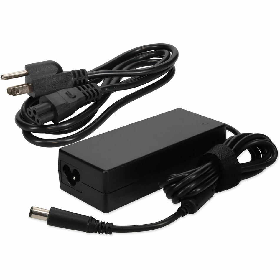AddOn Dell 332-1828 Compatible 90W 19.5V at 4.62A Black 7.4 mm x 5.0 mm Laptop Power Adapter and Cable - 332-1828-AA