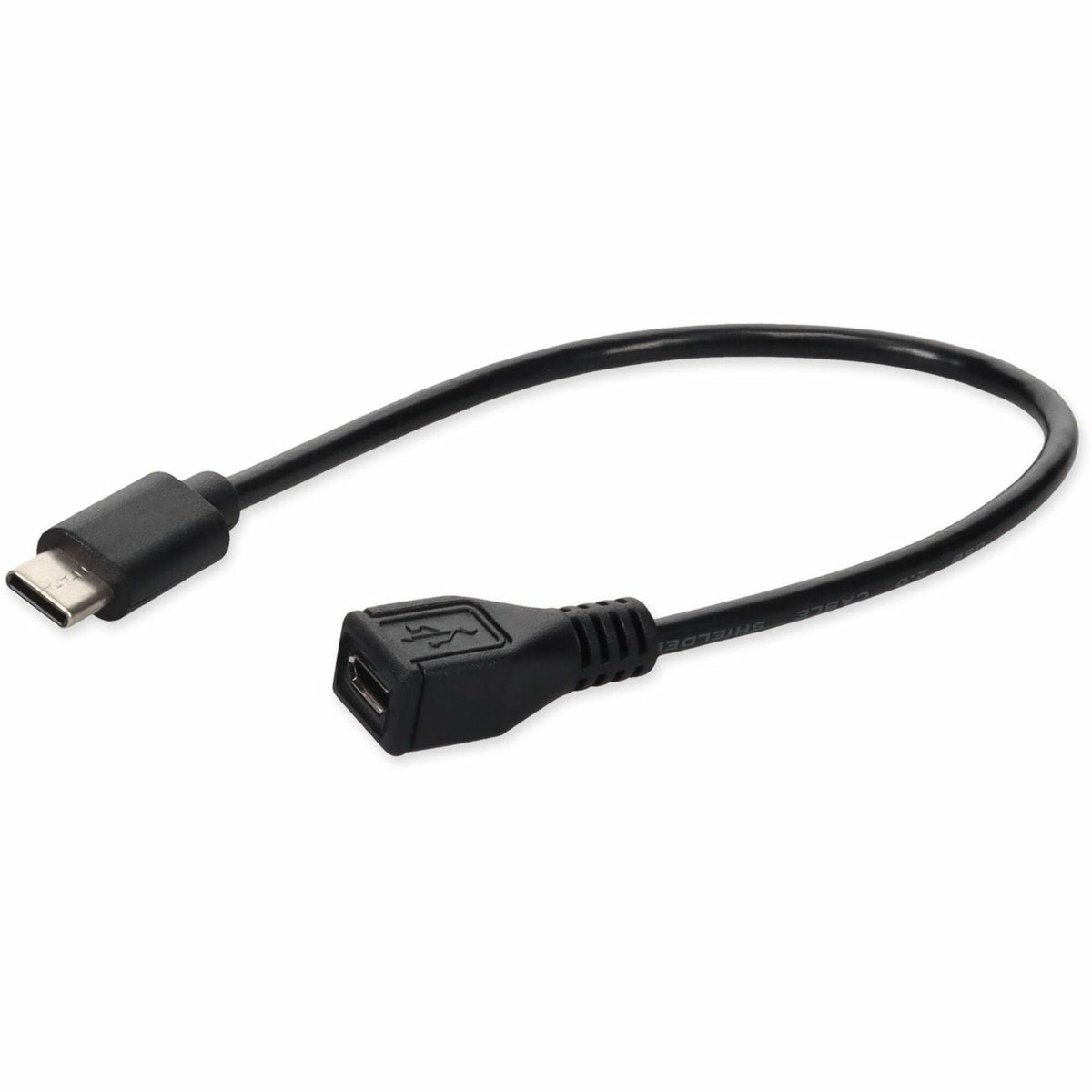 AddOn USB C 3.1 Male to Micro-USB B 2.0 Female Black Adapter - USBC2MUSB2FB
