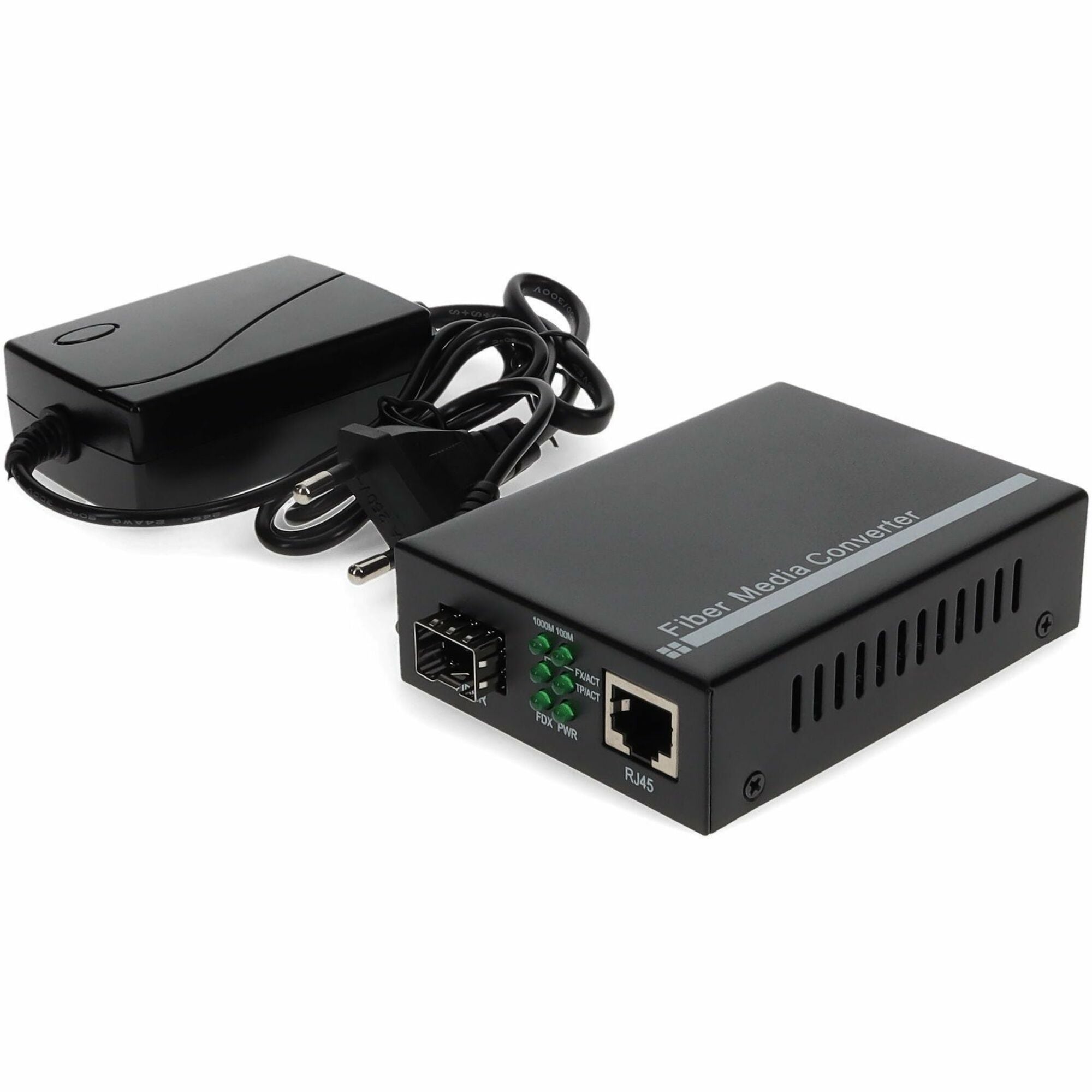 AddOn 10/100/1000Base-TX(RJ-45) to Open SFP Port Media Converter With EUR Standard Power Supply - ADD-GMC-SFP-EU