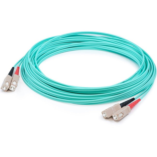 AddOn 25m SC (Male) to SC (Male) Aqua OM3 Duplex Fiber OFNR (Riser-Rated) Patch Cable - ADD-SC-SC-25M5OM3