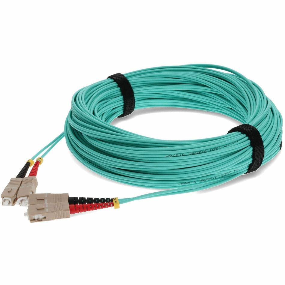 AddOn 25m SC to SC Aqua OM3 Duplex OFNR (Riser-Rated) Fiber Patch Cable - ADD-SC-SC-25M5OM3