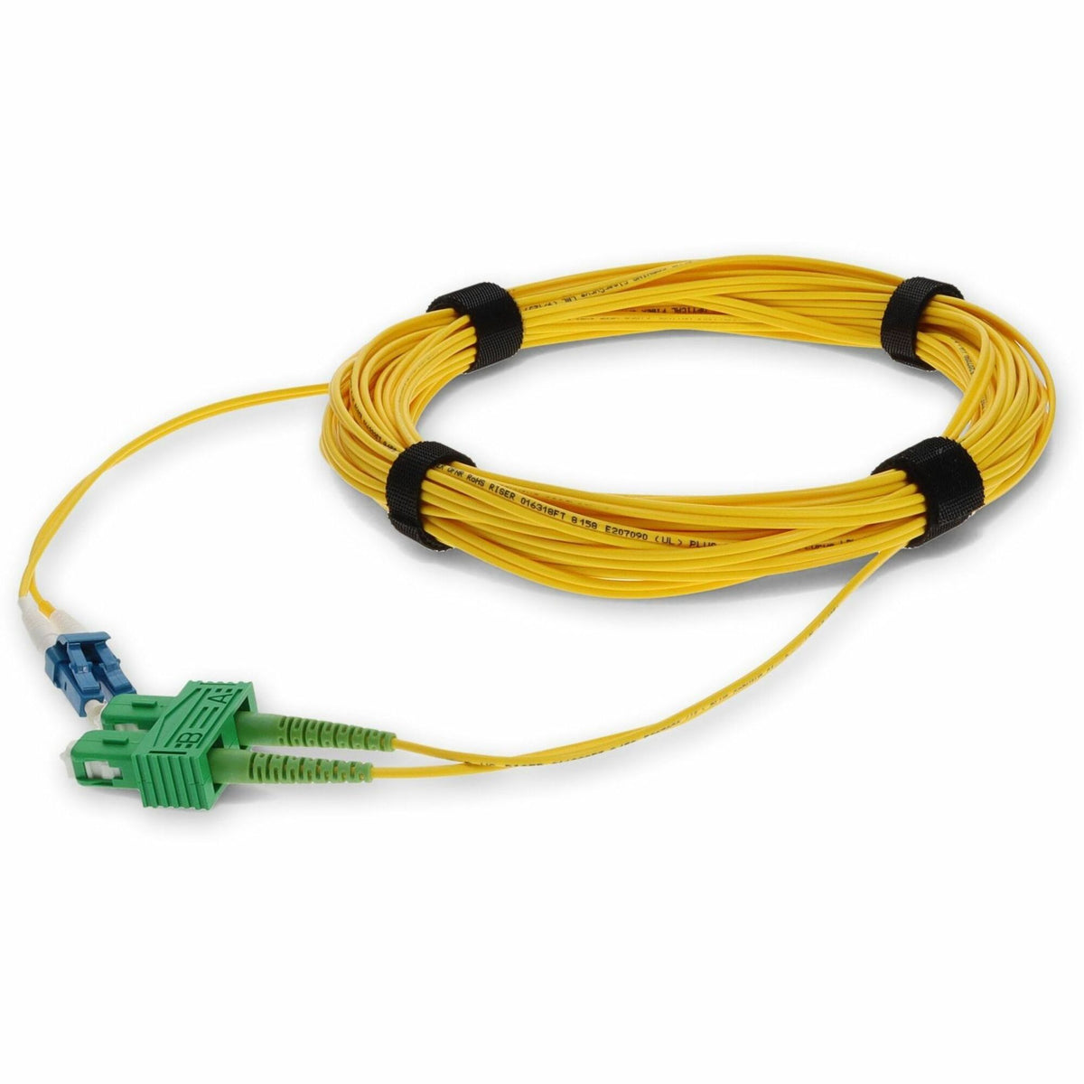 AddOn 7m ASC to LC Yellow OS2 Duplex OFNR (Riser-Rated) SMF Fiber Patch Cable - ADD-ASC-LC-7M9SMF
