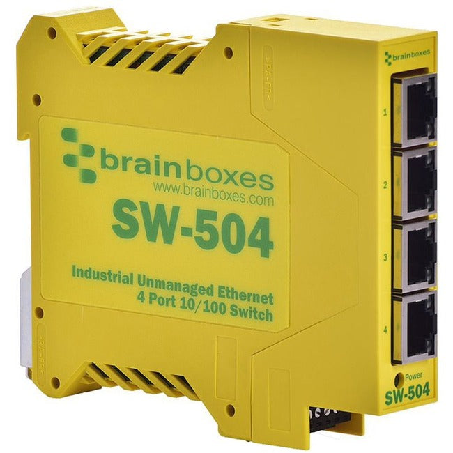 Brainboxes SW-504 Industrial Unmanaged Ethernet Switch 4 Ports - SW-504-X100M