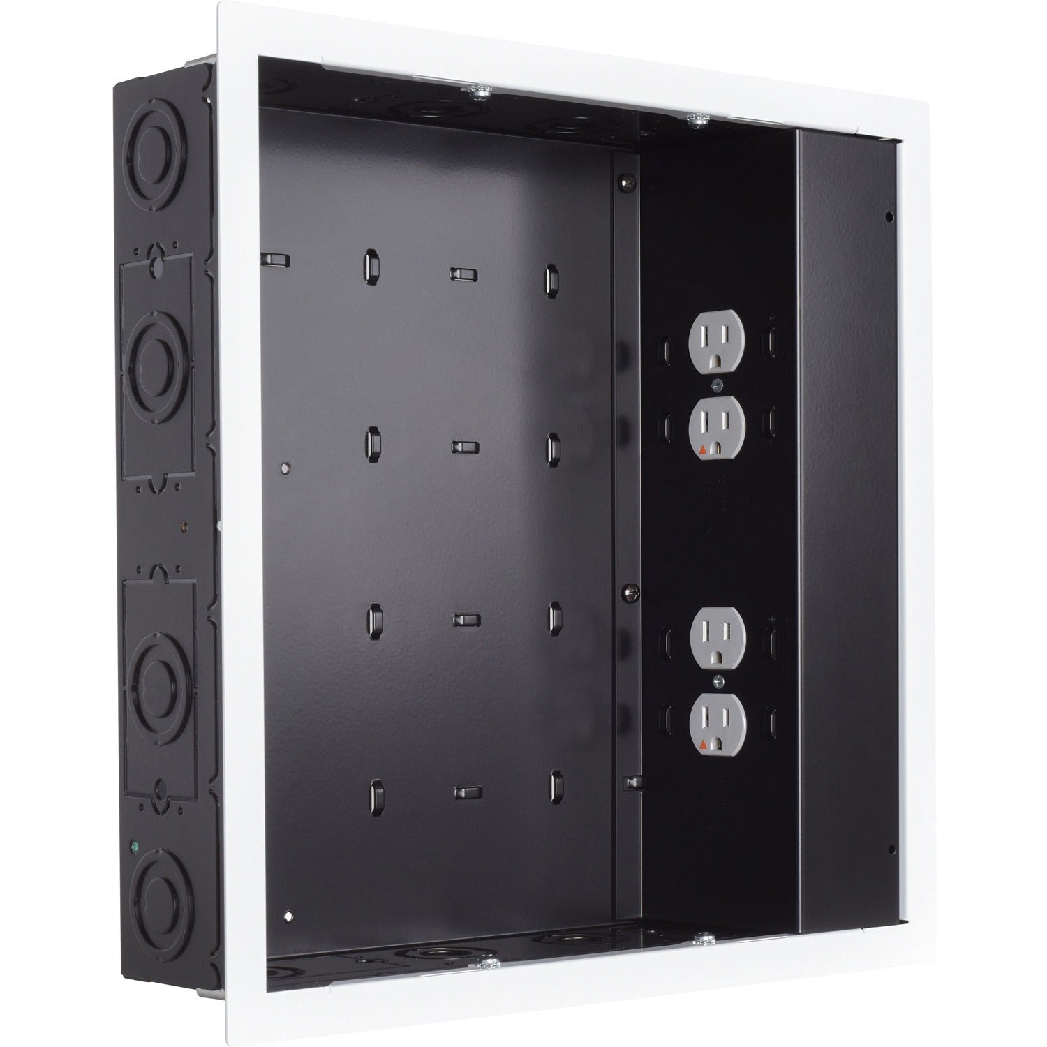 Chief Proximity In-Wall Storage Box with 4 Power Receptacle & Surge - Black - PAC526FWP4