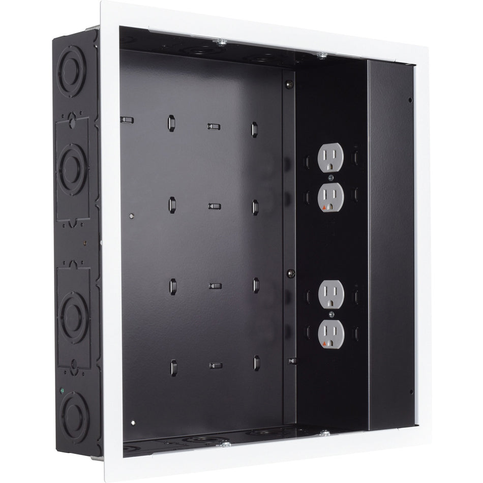 Chief Proximity In-Wall Storage Box with 4 Power Receptacle & Surge - Black - PAC526FWP4