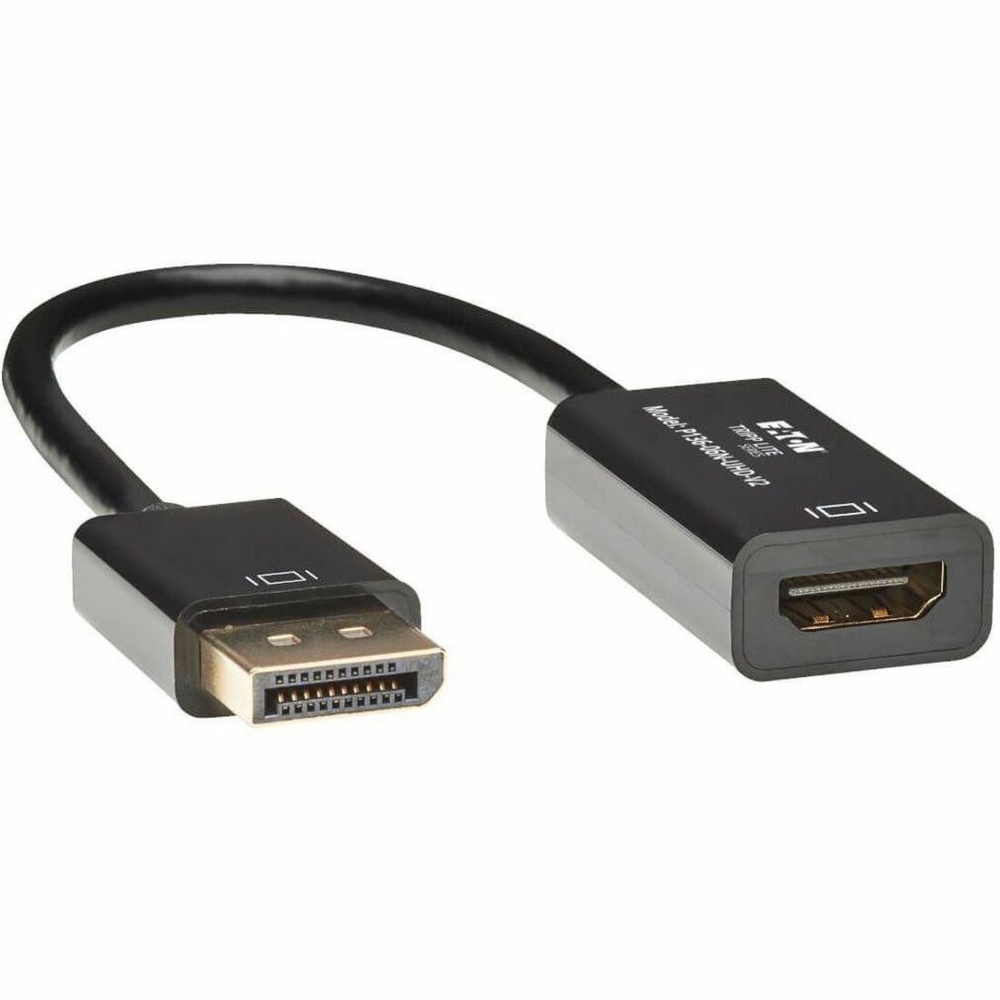Eaton Tripp Lite Series DisplayPort to HDMI 4K Active Adapter Video Converter, DP Ver 1.2, HDCP, 4K 30Hz (M/F), 6-in. (15.24 cm) - P136-06N-UHD-V2