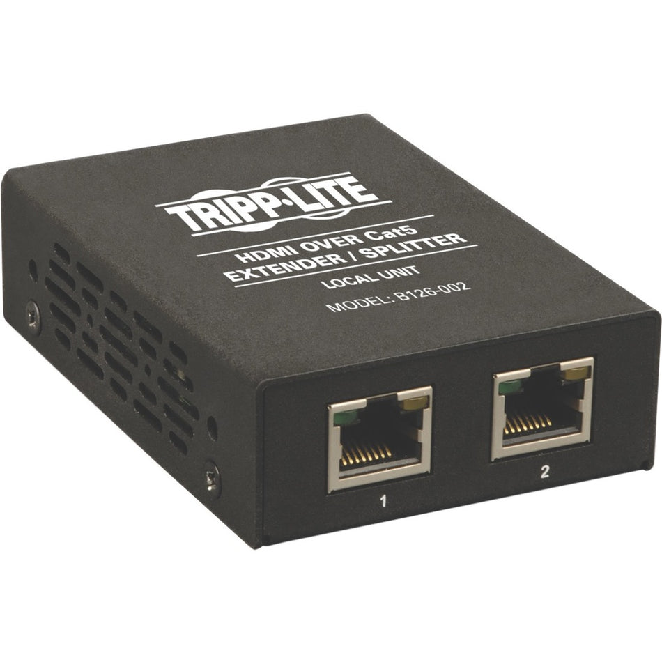 Tripp Lite by Eaton 2-Port HDMI Over Cat5/Cat6 Video Extender / Splitter Intl Power Supply - B126-002-INT