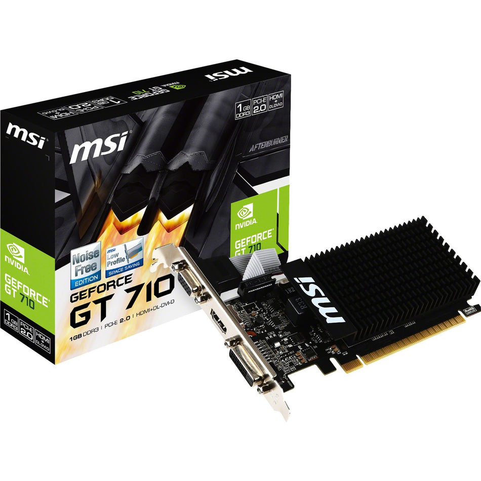 MSI NVIDIA GeForce GT 710 Graphic Card - 1 GB DDR3 SDRAM - Low-profile - GT 710 1GD3H LP