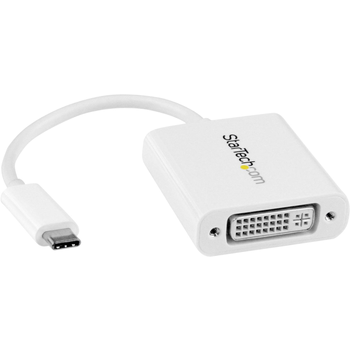 StarTech.com USB C to DVI Adapter - White - Thunderbolt 3 Compatible - 1920x1200 - USB-C to DVI Adapter for USB-C devices such as your 2018 iPad Pro - DVI-I Converter - CDP2DVIW