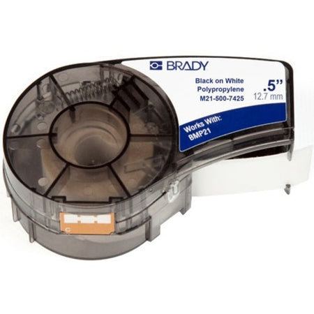 Brady People ID Label Cartridge for BMP21 Series, ID PAL, LabPal Printers, White - M21-500-7425