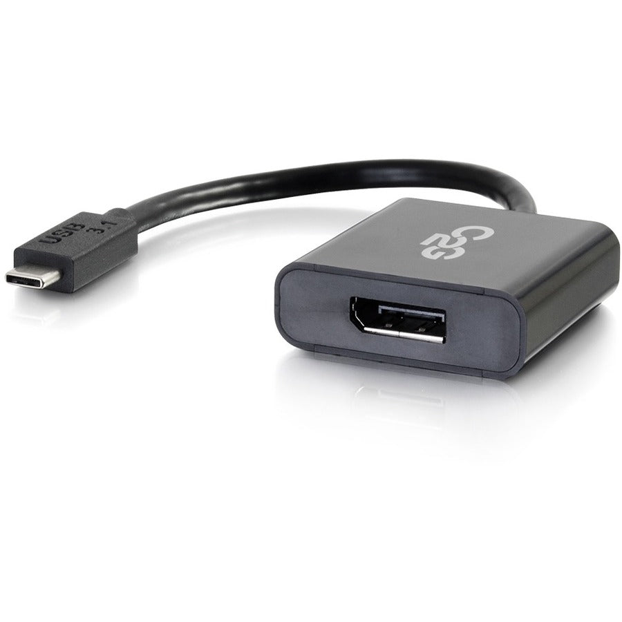 C2G USB C to DisplayPort Adapter - USB C to DP Adapter - 4K 30Hz - Black - M/M - 29482