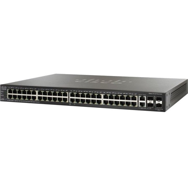 Cisco SF300-48PP 48-Port 10/100 PoE+ Managed Switch w/Gig Uplinks - SF300-48PP-K9NA-RF