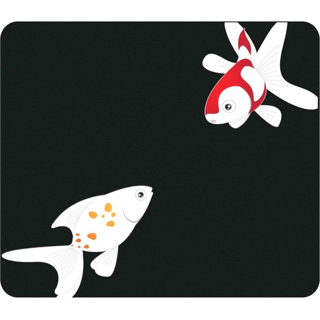 OTM Iconic Prints Black Mouse Pad, Goldfish - OP-MPV1BM-ICN-04