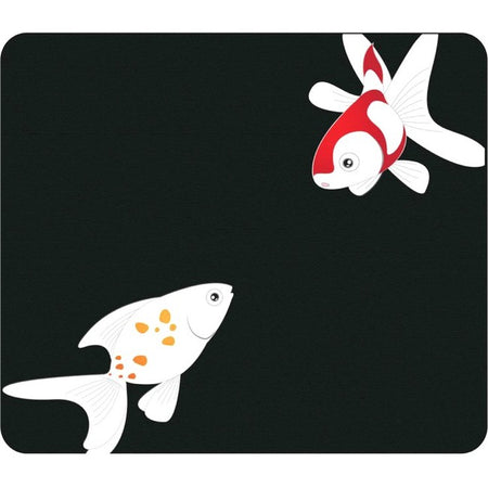 OTM Iconic Prints Black Mouse Pad, Goldfish - OP-MPV1BM-ICN-04