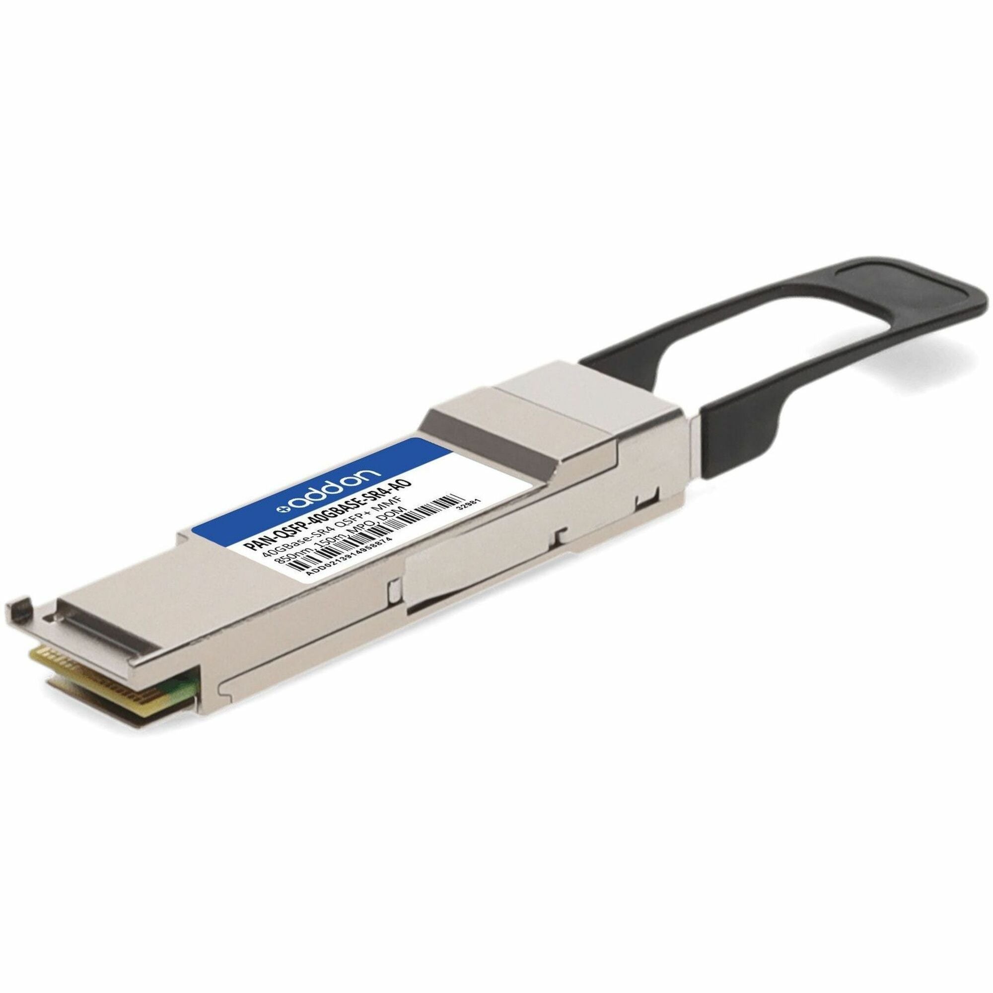 AddOn Palo Alto Networks&reg; PAN-QSFP-40GBASE-SR4 Compatible TAA 40GBase-SR4 QSFP+ Transceiver (MMF, 850nm, 150m, MPO, DOM) - PAN-QSFP-40GBASE-SR4-AO