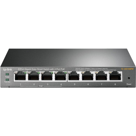 TP-Link TL-SG108PE - 8-Port Gigabit Easy Smart Switch with 4-Port PoE - Limited Lifetime Protection - TL-SG108PE