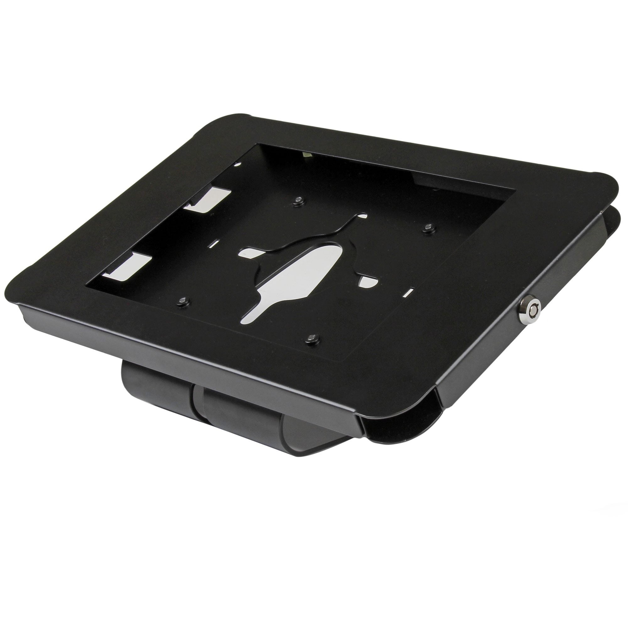 StarTech.com Secure Tablet Stand - Security lock protects your tablet from theft and tampering - Easy to mount to a desk / table / wall or directly to a VESA compatible monitor mount - Supports iPad and other 9.7" tablets - Steel Construction - Thread the tablet's charge cable through the bottom of the holder - SECTBLTPOS