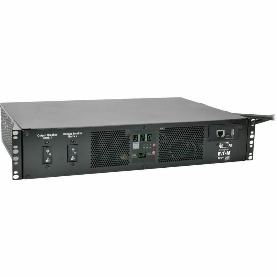 Tripp Lite by Eaton PDU 7.7kW Single-Phase Switched Automatic Transfer Switch PDU Two 200-240V IEC309 32A Blue Inputs 16-C13 2-C19 Outlets 2U TAA - PDUMH32HVATNET
