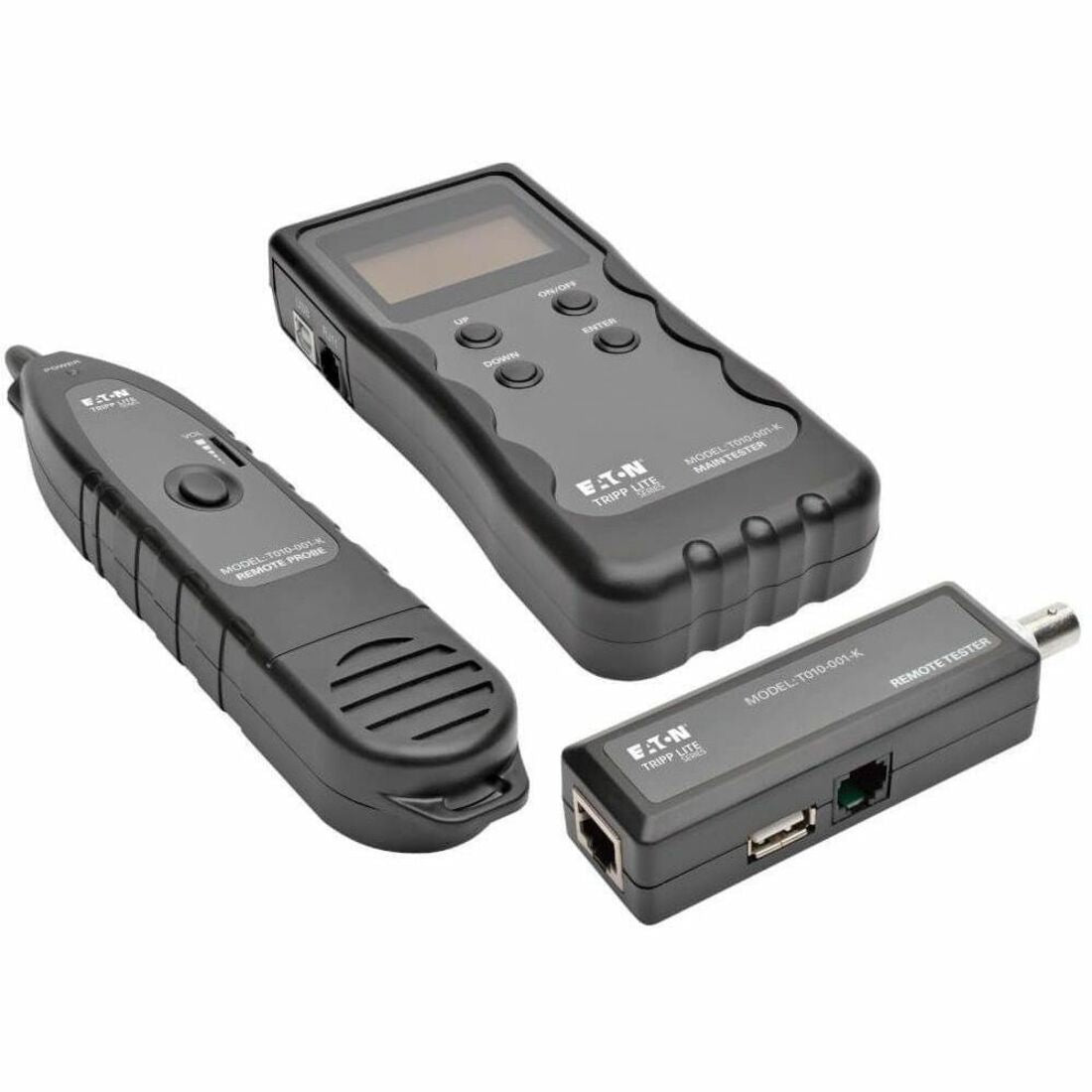 Eaton Tripp Lite Series Multi-Function Cable Tester with Wire Tracker (RJ45, RJ11, BNC, USB) - T010-001-K