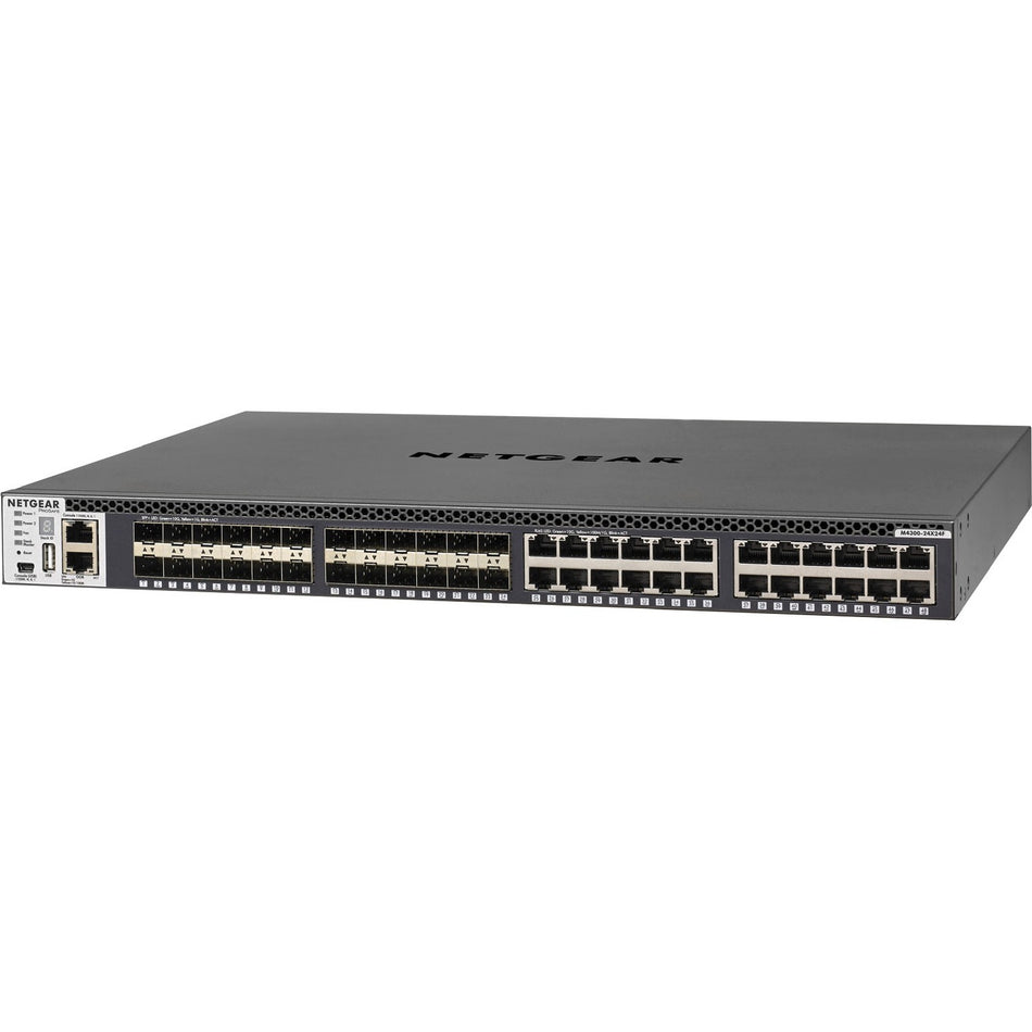 Netgear M4300 Stackable Managed Switch with 48x10G including 24x10GBASE-T and 24xSFP+ Layer 3 - XSM4348S-100NES