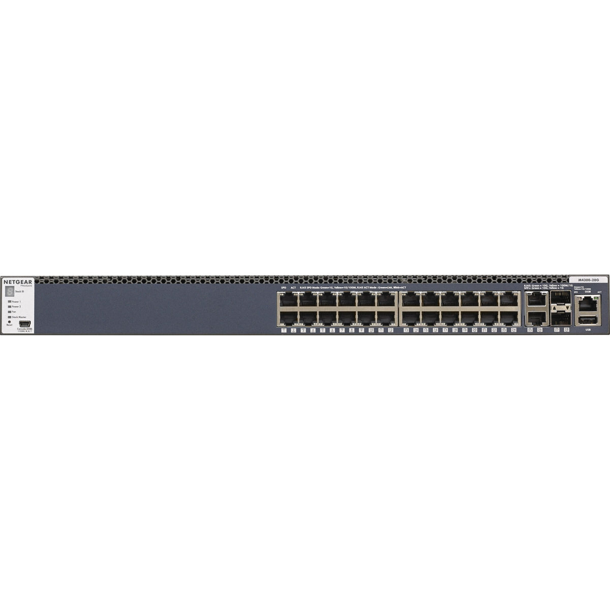 Netgear M4300 24x1G Stackable Managed Switch with 2x10GBASE-T and 2xSFP+ - GSM4328S-100NES