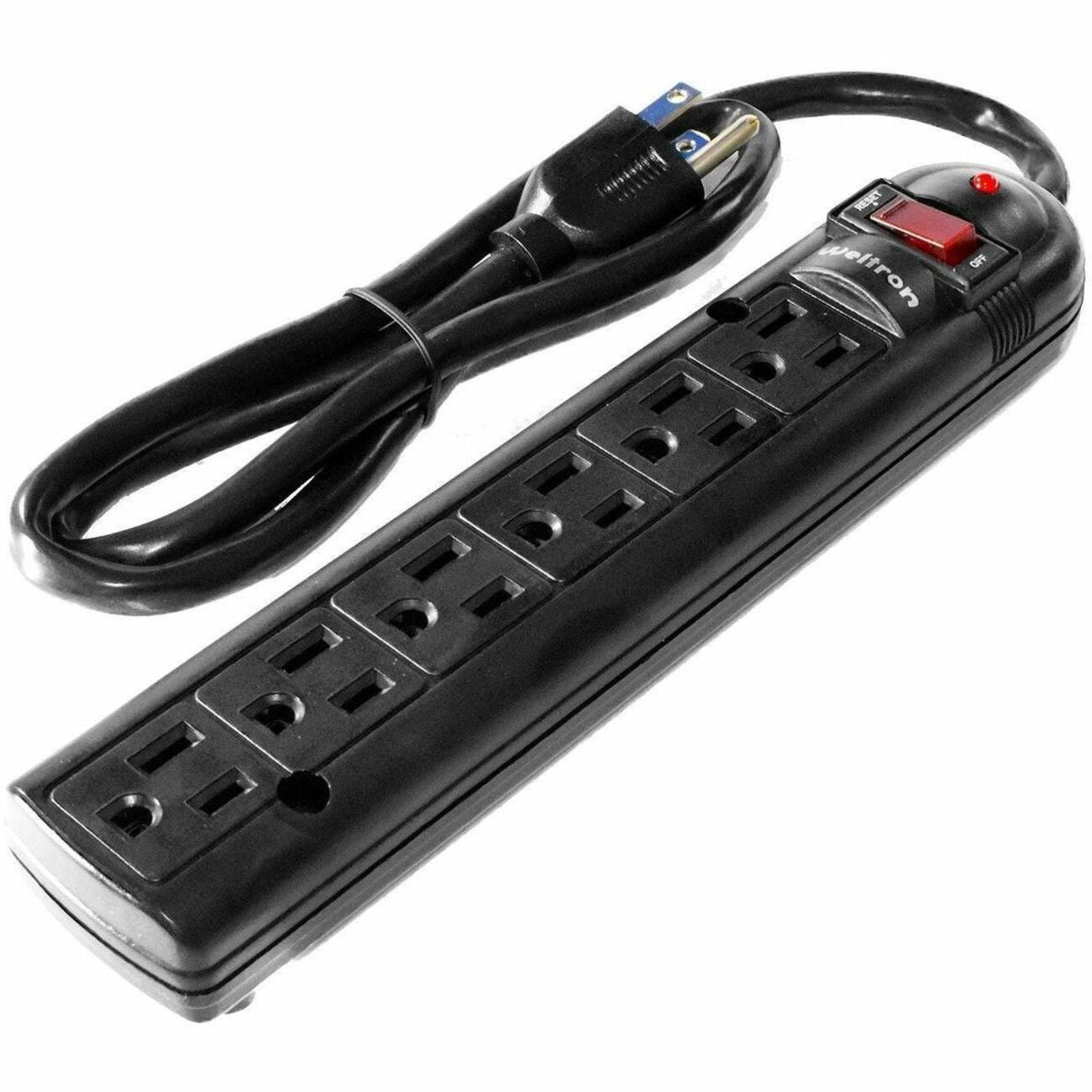 Weltron 6-Outlet Surge Protector - WSP-600PLF-3BK