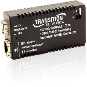 Transition Networks Hardened Mini 10/100/1000 Bridging Media Converter - M/GE-ISW-SX-01