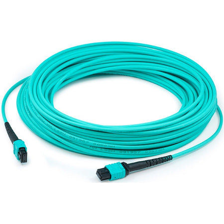 AddOn 6m MPO (Female) to MPO (Female) 12-Strand Aqua OM4 Crossover Fiber OFNR (Riser-Rated) Patch Cable - ADD-MPOMPO-6M5OM4