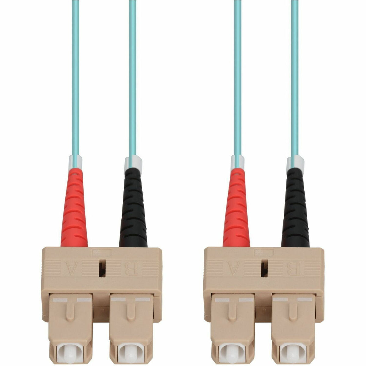 AddOn 50m SC (Male) to SC (Male) Aqua OM4 Duplex Fiber OFNR (Riser-Rated) Patch Cable - ADD-SC-SC-50M5OM4