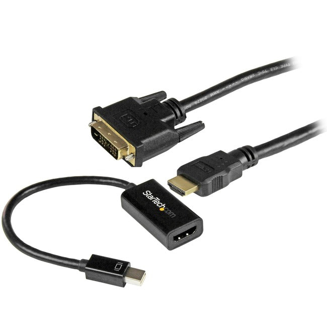 StarTech.com mDP to DVI Connectivity Kit - Active Mini DisplayPort to HDMI Converter with 6 ft HDMI to DVI Cable - mDP to DVI Adapter Bundle - MDPHDDVIKIT