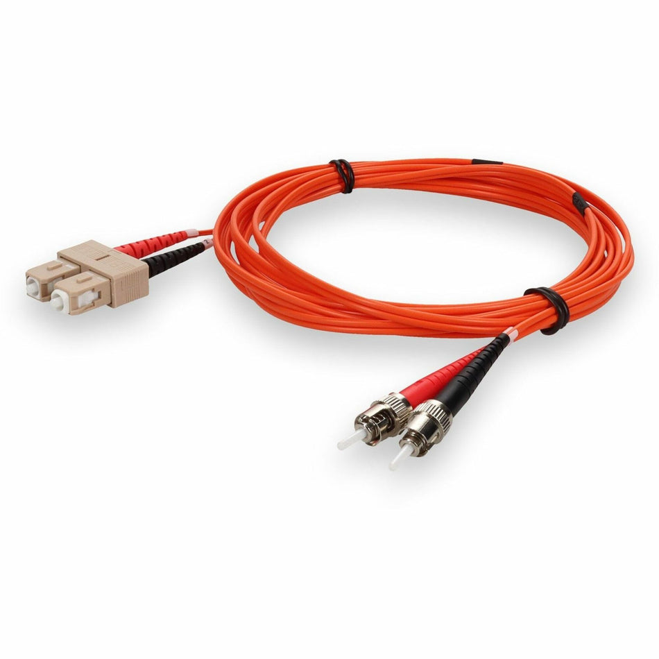 AddOn 6m SC (Male) to ST (Male) Orange OM1 Duplex Fiber OFNR (Riser-Rated) Patch Cable - ADD-ST-SC-6M6MMF