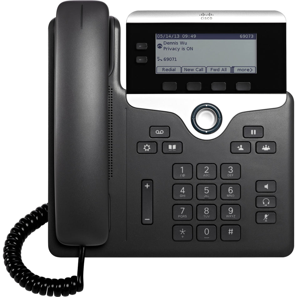 Cisco 7821 IP Phone - Corded - 3 Multiple Conferencing - Wall Mountable - Black - CP-7821-3PCC-K9=