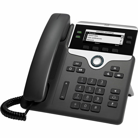 Cisco 7841 IP Phone - Corded - Corded - Tabletop, Wall Mountable - Black - TAA Compliant - CP-7841-3PCC-K9=