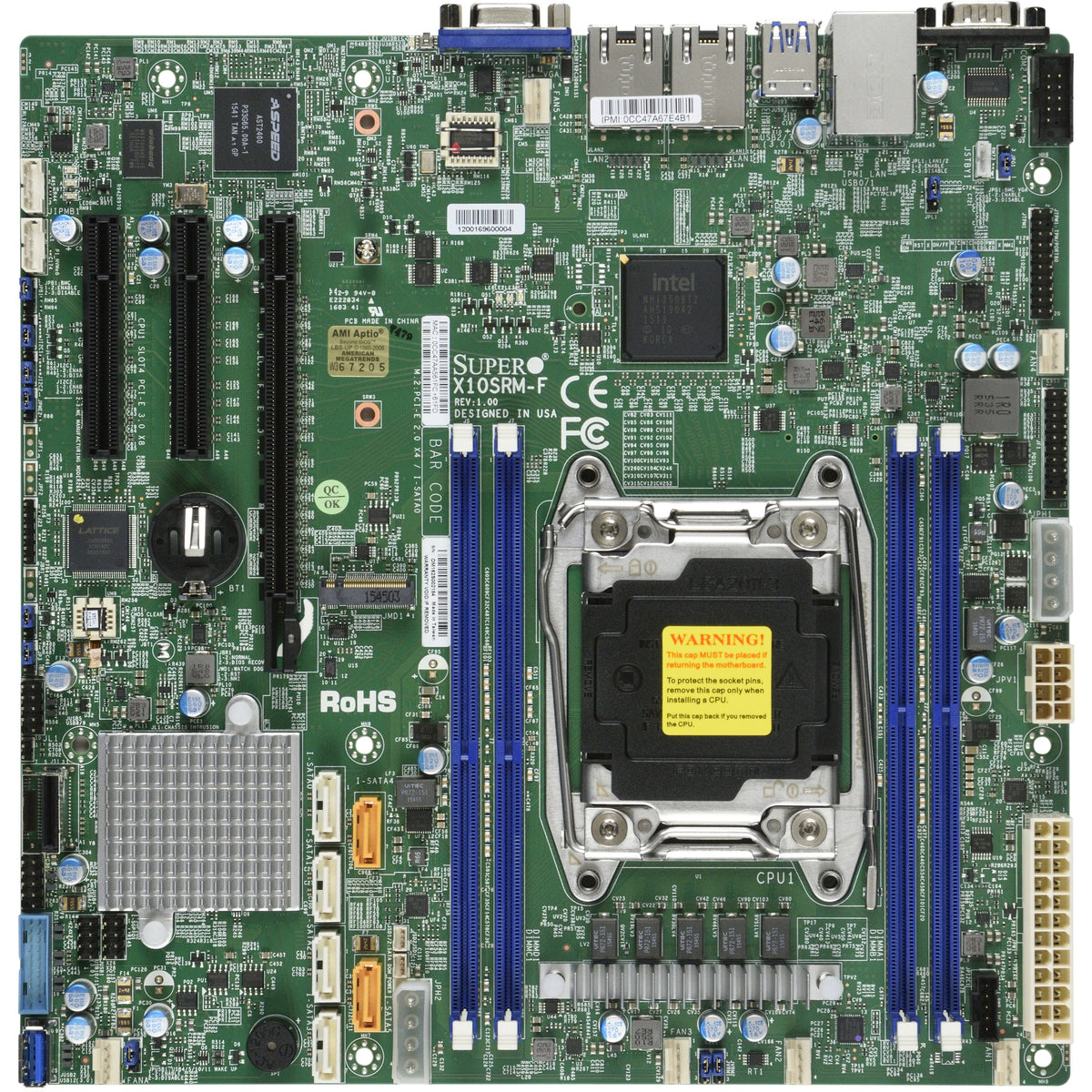 Supermicro X10SRM-F Server Motherboard - Intel C612 Chipset - Socket LGA 2011-v3 - Micro ATX - MBD-X10SRM-F-O