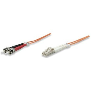 Intellinet Network Solutions Fiber Optic Patch Cable, LC/ST, OM1, 62.5/125, Multimode, Duplex, Orange, 14 ft (5 m) - 471336