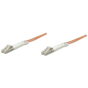 Intellinet Network Solutions Fiber Optic Patch Cable, LC/LC, OM1, 62.5/125, Multimode, Duplex, Orange, 33 ft (10 m) - 471244