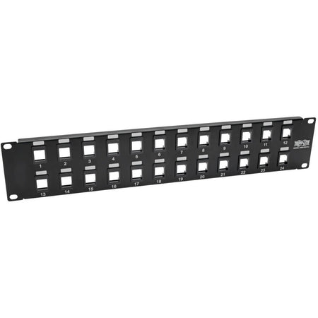 Eaton Tripp Lite Series 24-Port 2U Rack-Mount Unshielded Blank Keystone/Multimedia Patch Panel, RJ45 Ethernet, USB, HDMI, Cat5e/6 - N062-024-KJ