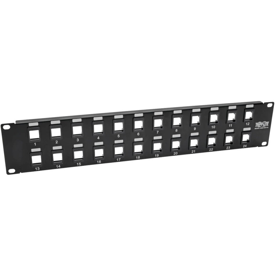 Tripp Lite by Eaton 24-Port 2U Rack-Mount Unshielded Blank Keystone/Multimedia Patch Panel, RJ45 Ethernet, USB, HDMI, Cat5e/6 - N062-024-KJ