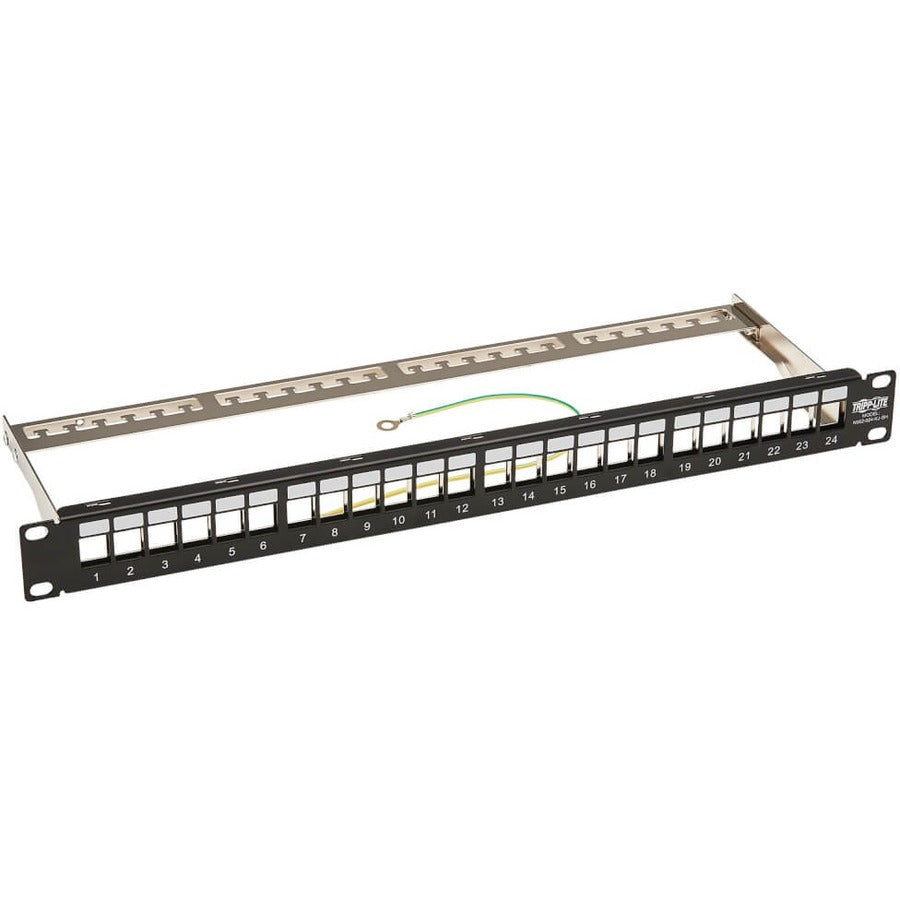Tripp Lite by Eaton 24-Port 1U Rack-Mount Shielded Blank Keystone/Multimedia Patch Panel, RJ45 Ethernet, USB, HDMI, Cat5e/6 - N062-024-KJ-SH