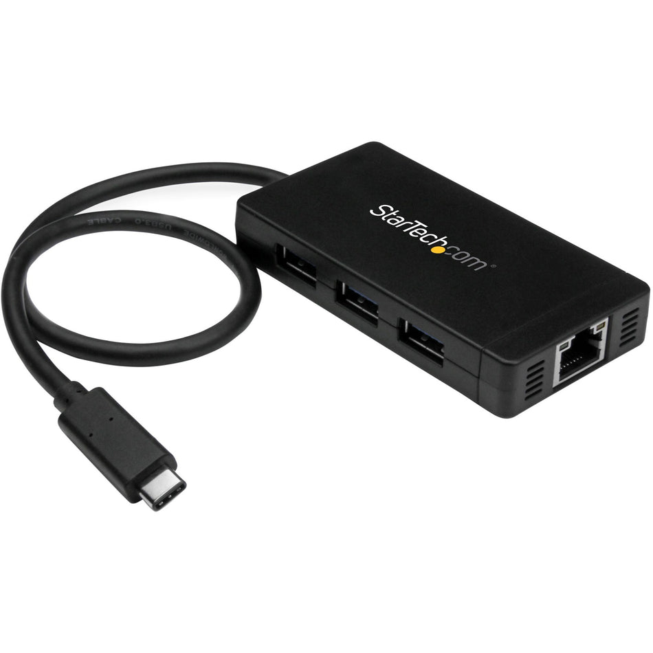 StarTech.com USB-C to Ethernet Adapter &acirc;&euro;" Gigabit &acirc;&euro;" 3 Port USB C to USB Hub and Power Adapter &acirc;&euro;" Thunderbolt 3 Compatible - HB30C3A1GE