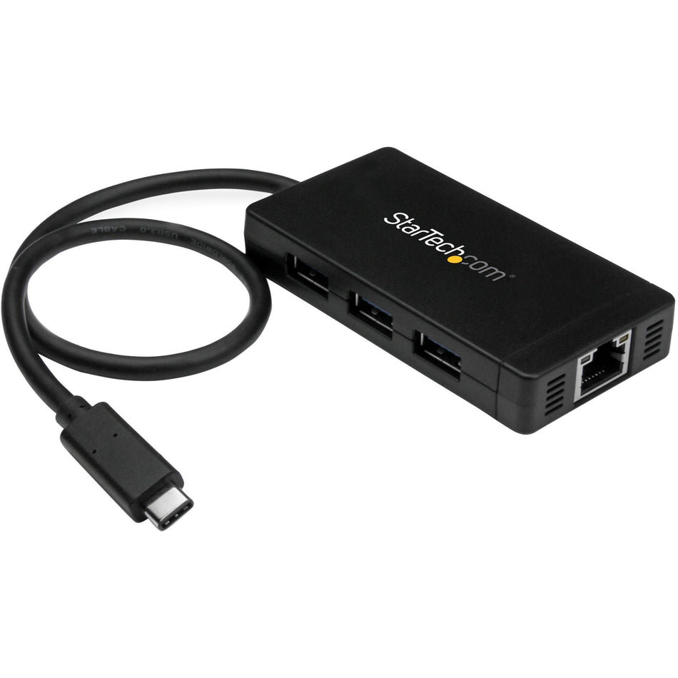 StarTech.com USB-C to Ethernet Adapter? Gigabit? 3 Port USB C to USB Hub and Power Adapter? Thunderbolt 3 Compatible - HB30C3A1GE