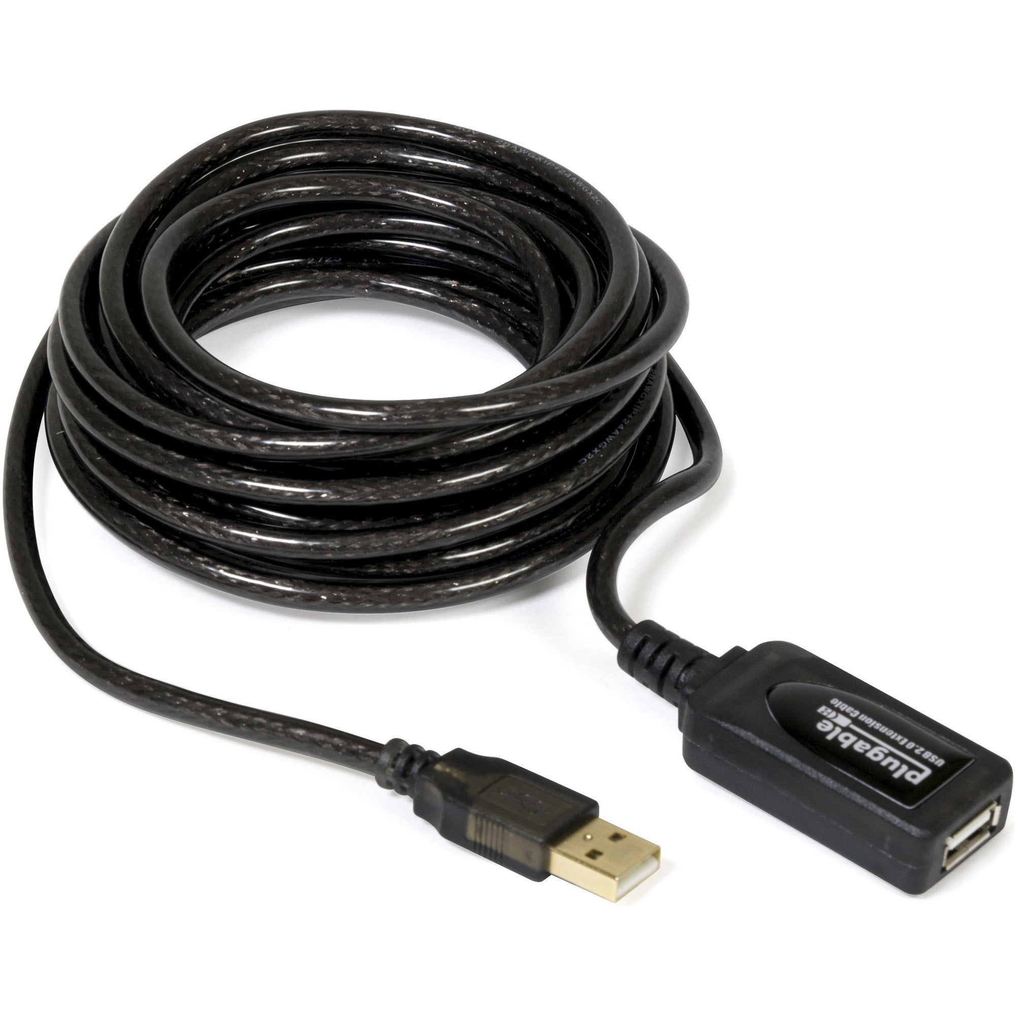 Plugable 5 Meter (16 Foot) USB 2.0 Active Extension Cable - USB2-5M