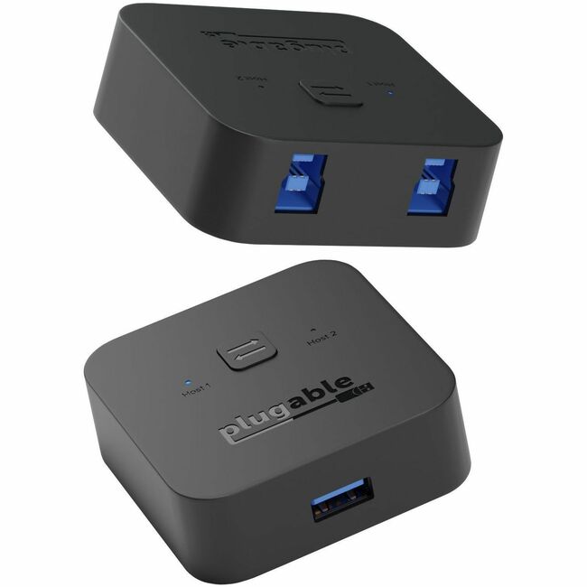 Plugable USB 3.0 Sharing Switch for One-Button Swapping of USB Device or Hub Between Two Computers - USB3-SWITCH2