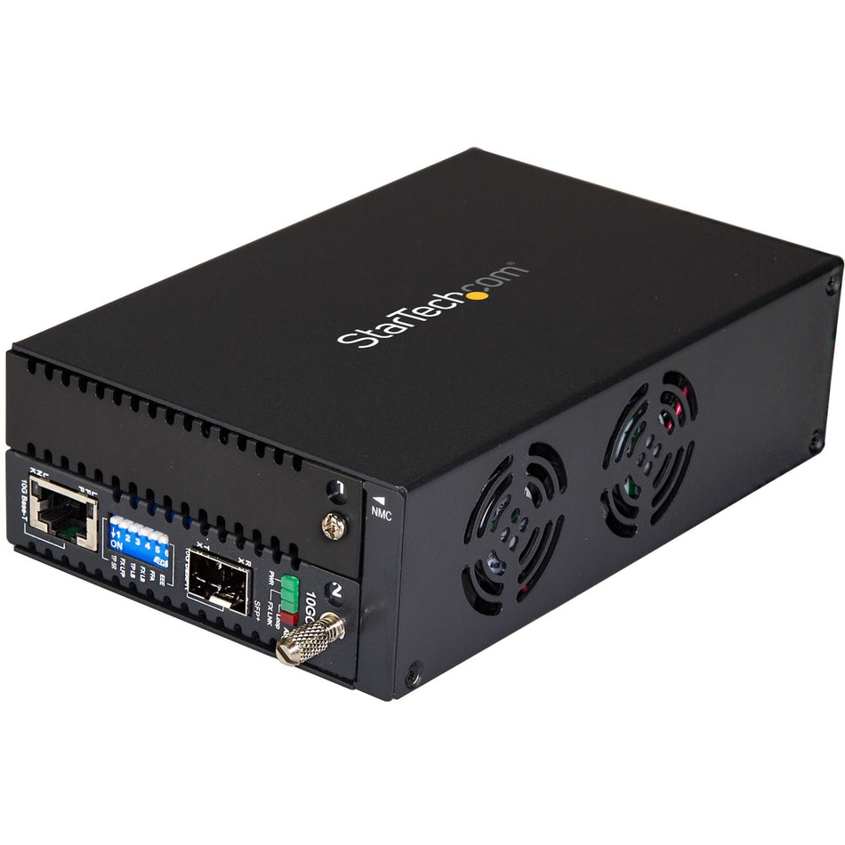 StarTech.com 10 Gigabit Ethernet Copper-to-Fiber Media Converter - Open SFP+ - Managed - 10G Ethernet Media Converter - ET10GSFP