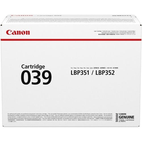 Canon 039 Original Laser Toner Cartridge - Black - 1 Pack - 0287C001