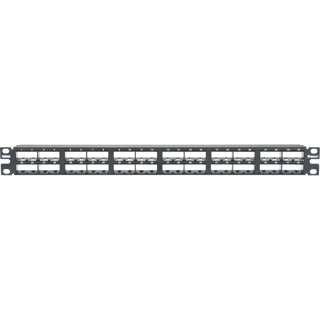 Panduit 48-Port Shielded High-Densitty Modular patch Panel, 1 RU. - CP48HDBL