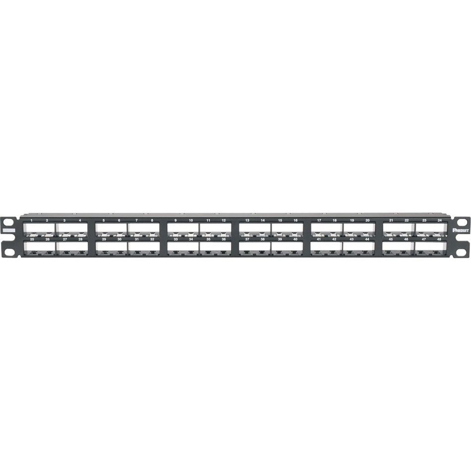 Panduit 48-Port Shielded High-Densitty Modular patch Panel, 1 RU. - CP48HDBL