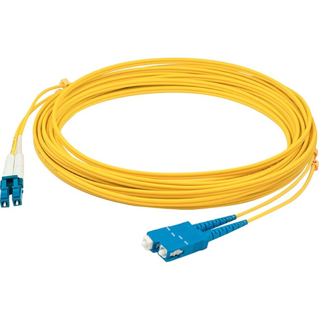 AddOn 3m LC (Male) to SC (Male) Yellow OS2 Duplex Fiber TAA Compliant OFNR (Riser-Rated) Patch Cable - ADD-SC-LC-3M9SMF-TAA